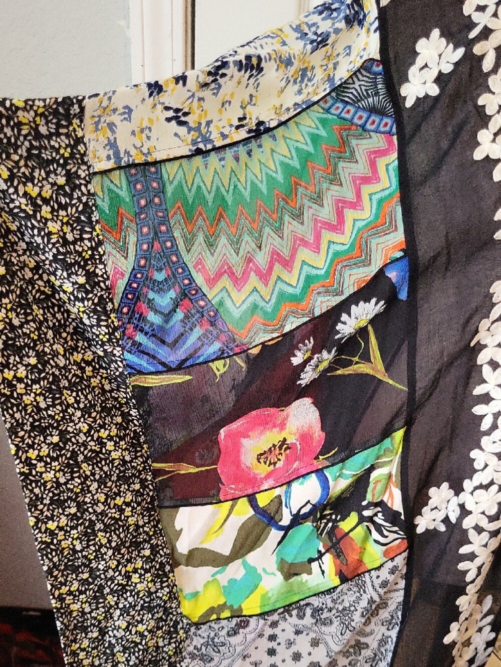 John Mark Embroidered Boho Patchwork Kimono - Picture 3 of 13